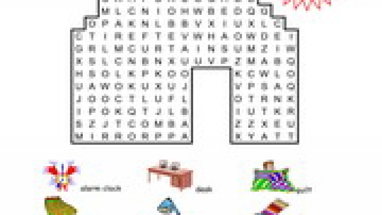 Bedroom Wordsearch Puzzle Worksheet